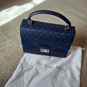 michael kors Sloan Blue Leather Satchel